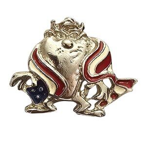 Tazmanian Devil Wrapped in US Flag Lapel Tie Pin 1996 Warner Bros. J455